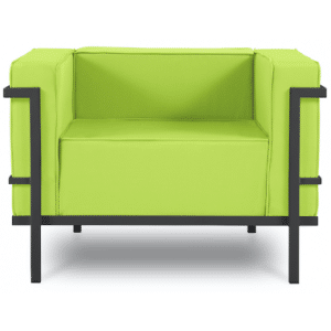 Cannes udendørs lounge havestol i stål og polyester B100 x D70 cm - Antracit/Lysegrøn