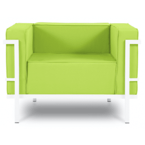 Cannes udendørs lounge havestol i stål og polyester B100 x D70 cm - Hvid/Lysegrøn
