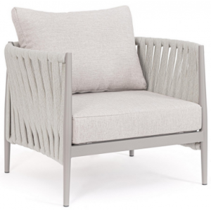 Jacinta lounge havestol i aluminium, tetoron og olefin B97 cm - Lysegrå