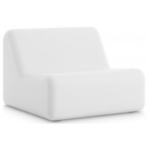 Diabla loungestol i genanvendt polyurethan 80 x 80 cm - Hvid