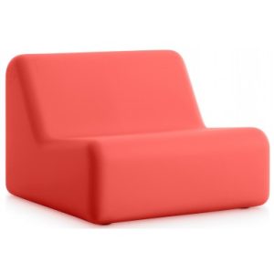 Diabla loungestol i genanvendt polyurethan 80 x 80 cm - Rød