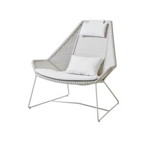 Cane-Line Breeze highback havestol - hvid/grå med hynde i hvid