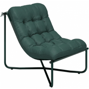 Lounge havestol i stål og polyester H76 cm - Mørkegrøn